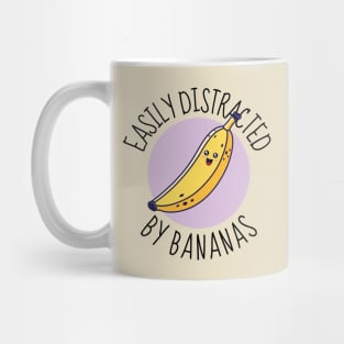 Easily Distracted By Bananas Funny Mug